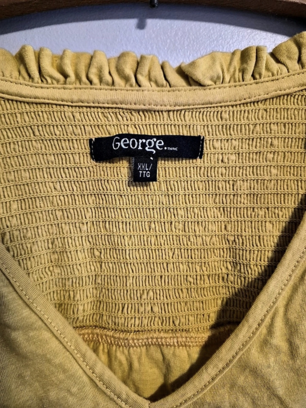 George Xl Yellow Long Sleeve Ruffle Blouse - Picture 3 of 4
